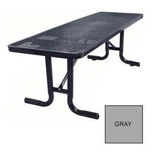  8 Free Standing Picnic Table, In Ground Mount   Gray 