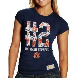 Auburn Tigers Ladies Navy Blue Heisman Hopeful Love T shirt  