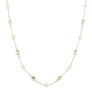  Sterling Silver Chain, Freshwater Pearl and 8 Station 
