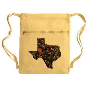  Messenger Bag Sack Pack Yellow Bluebonnets Texas Shaped 
