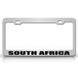SOUTH AFRICA Country Steel Auto License Plate Frame Tag Holder, Chrome 