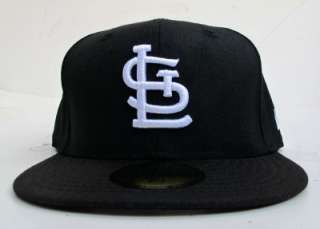 St Louis Cardinals Black On White All Sizes Cap Hat by New Era  