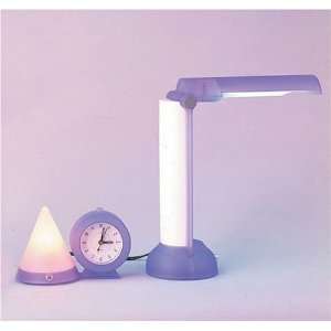  3pc Purple See through Lamp/clock Set