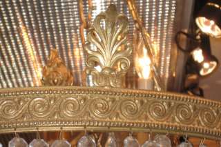 Antique Empire Style Gilt Bronze and Crystal Chandelier  
