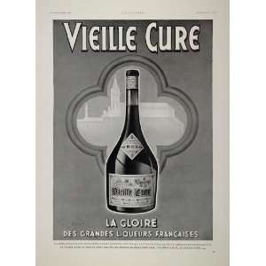 1936 Vintage French Print Ad Vielle Cure Liqueur Bottle   Original 