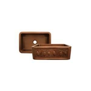Whitehaus Copperhaus Front Apron Sink with Pine Cone Design 30 x 20 