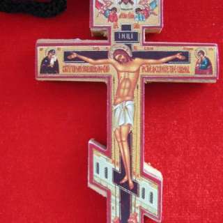 Wood Car Orthodox Cross Russian Crucifix Icon Pectoral  