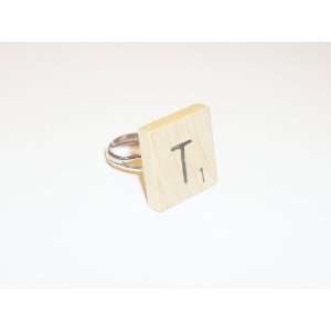  Scrabble Ring Letter T Jewelry