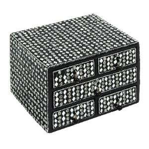  Wood Sequined Jewelry Box 5H, 7W