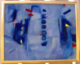 1989 SIGNED ABSTRACT FRAMED OIL ON CANVAS WITH CORALENE  