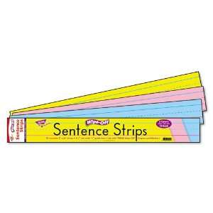  Trend® Wipe Off Sentence Strips, 24 x 3, Multicolor, 30 