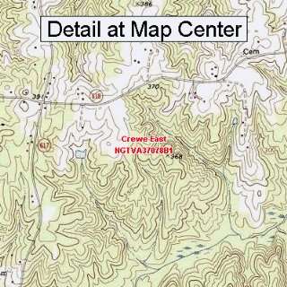   Topographic Quadrangle Map   Crewe East, Virginia (Folded/Waterproof