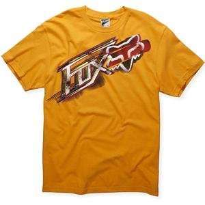  Fox Racing Linear Block T Shirt   Small/Agent Orange Automotive