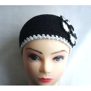  Black Floral Edge Crochet Headband Beauty