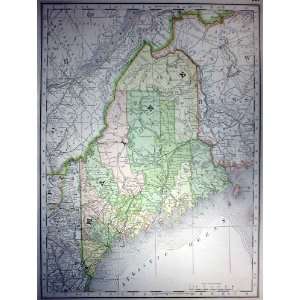  McNally 1889 Antique Map of Maine
