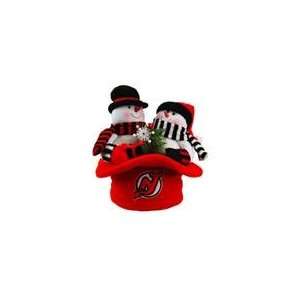 12 NHL New Jersey Devils Snowmen Top Hat Table Christmas Decorat