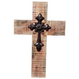   Brown Metal Cross, 14 Inch by 1 Inch by 21 Inch