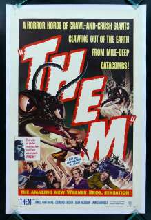 THEM  * GIANT ANT BUG INSECT HORROR SCI FI MOVIE POSTER 1954  