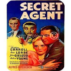 Secret Agent Vintage Alfred Hitchcock Movie MOUSE PAD