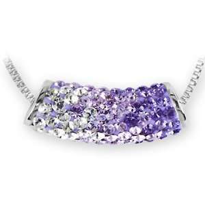   Graduated Tanzanite Crystal Tube Pendant. Made with Swarovski Elements