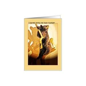  Note Card, Baby Bear Up a Tree in Moonlight Card Health 