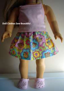 DOLL CLOTHES fits American Girl Cute Skirt With MONKEYS  