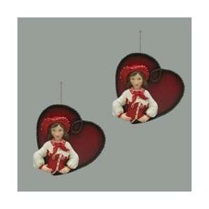   Pack of 12 Cowgirl on Red Heart Christmas Ornaments