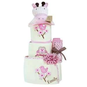    Organic Personalized Love Me Tender   Baby Girl Diaper Cake Baby