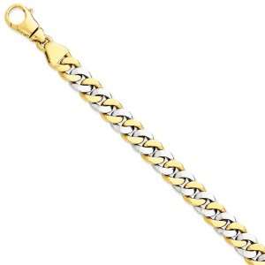    14k Gold Two tone 10.1mm Polished Fancy Link Bracelet Jewelry