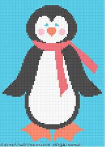 Crochet Patterns   PENGUIN WITH SCARF afghan pattern  
