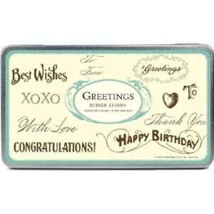  Greetings Rubber Stamp Set Arts, Crafts & Sewing