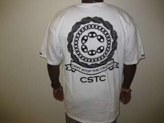 Crooks & Castles Big Link T Shirt White chain CSTC blk  