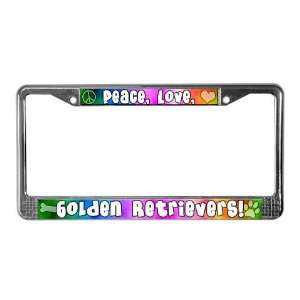  Hippie Golden Retriever Pets License Plate Frame by 