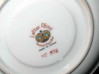 lefton china hp fruit 3 footed gold tea cup and sauc