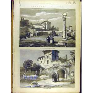  1872 Sketches Rome Basilica Tombs Scipios Caesars