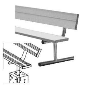  7.5 Players Bench Aluminum With Backrest Permanent Mount 