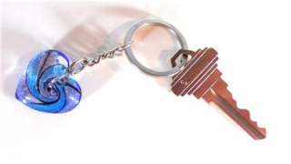 HOT NEW MURANO BLUE GLASS HEART KEYCHAIN  GIFT BOXED GREAT GIFT GREAT 