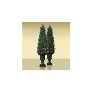  Set of 2   48 Baby Cypress Potted Artificial Christmas 