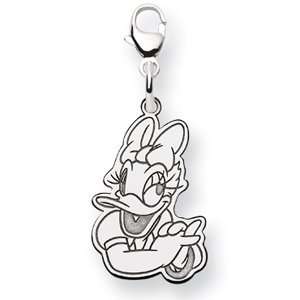 Daisy Duck Charm 3/4in   14k White Gold