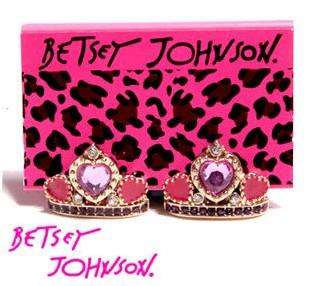   Fashion Style Jewelry Betsey Johnson Crown diamond Studs Earring E27