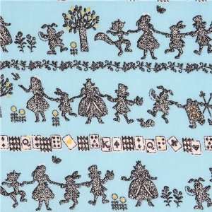  glitter Alice in Wonderland Japanese fabric Kokka (Sold in 