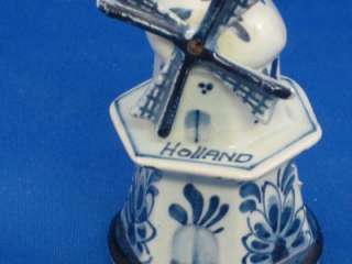 Blue Delft Hand Painted Windmill Salt Shaker   Holland  