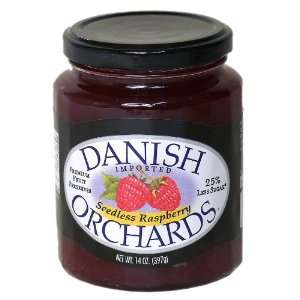Danish Orchards Preserves, Seedless Raspberry, 14 Ounce  