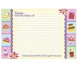  Sweet Treats 4 X 6 Recipe Cards with Scripture   Pkg. Of 