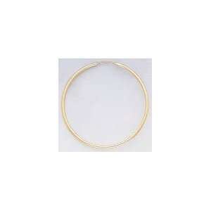  14K Gold highly polished hollow Tube Hoop earrings 1mm 