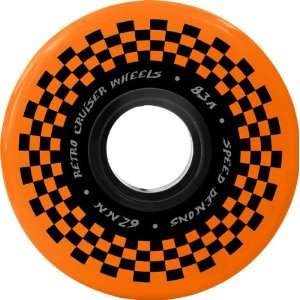  Speed Demons Retro Cruiser 65mm Orange Black Skate Wheels 