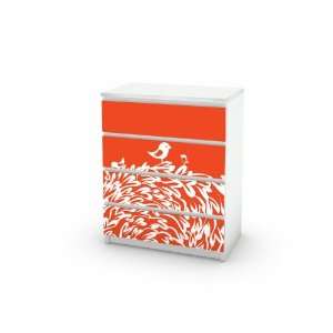    Red Bird Decal for IKEA Malm Dresser 4 Drawers