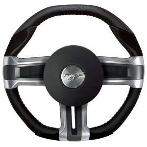   Mustang Grant Black Sued Air Bag Steering Wheel Roush Logo Automotive