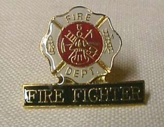 Fire Fighter Maltese Cross Lapel Pin Cap Pins Tac New  