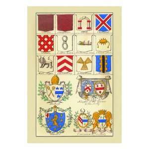  Heraldic Arms Tenne and Sanguine by Hugh Clark, 18x24 